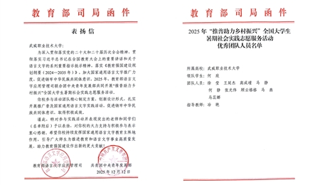 喜報！武威職業(yè)技術(shù)大學(xué)“推普助力·鄉(xiāng)村振興”暑期社會實踐團隊獲評全國優(yōu)秀團隊