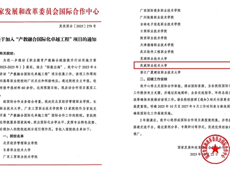 武威職業(yè)技術(shù)大學(xué)成功入選國家“產(chǎn)教融合國際化卓越工程”項目